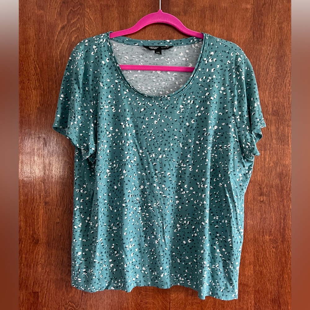 Teal leopard‎ tee